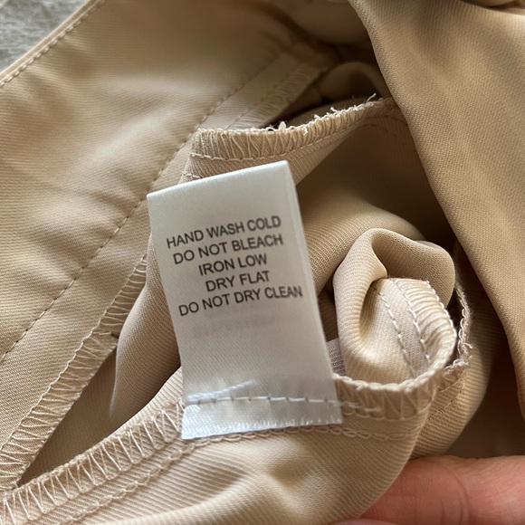 Haute Monde High Waist Beige Wide Leg Palazzo Trouser Pant | Large - Picture 7 of 8